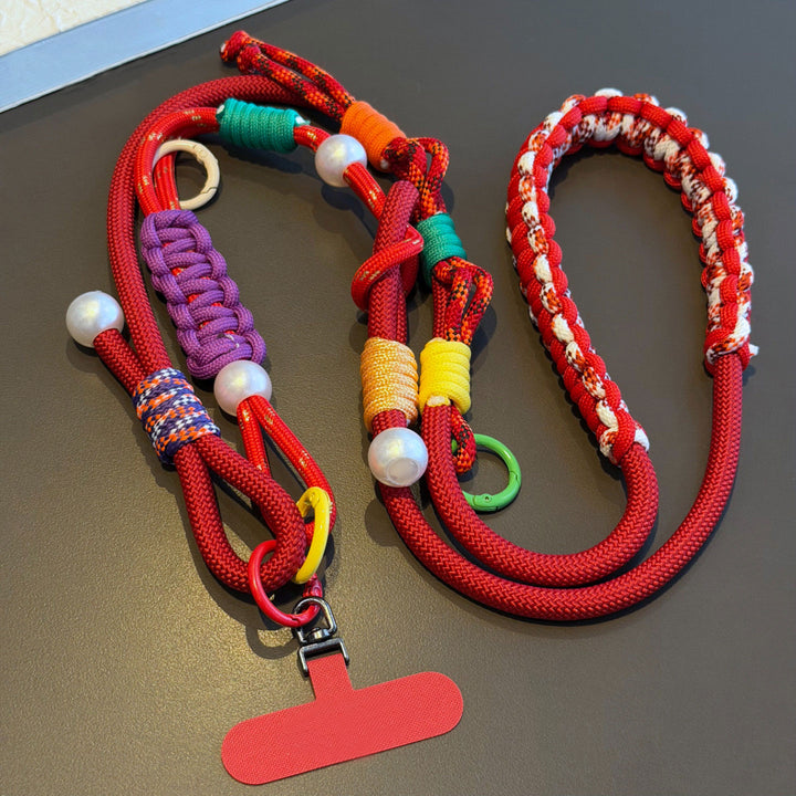 Y2K Paracord Phone Lanyard with Multi-Charm Hooks